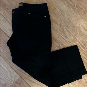 Nordstrom Caslon Black Cuffed Capri Black Jeans Size 10